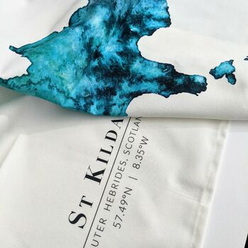 St Kilda Watercolour Map Organic Cotton Tea Towl, 2 of 7