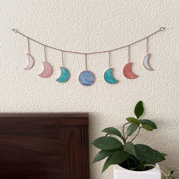 Glass Moon Phase Garland Multicoloured, 2 of 7