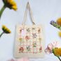 Gridded Floral Tote Bag, thumbnail 5 of 6