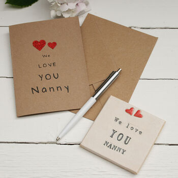 We Love You Nanny Ceramic Coaster, 2 of 9