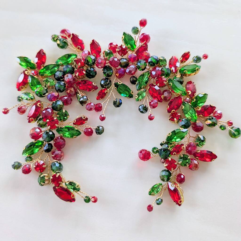 Red And Green Festive Hair Vine, 1 of 8
