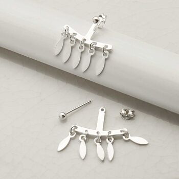 Sterling Silver Two Way Chandelier Studs, 4 of 5