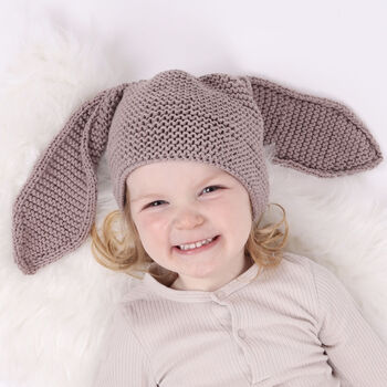 Baby Bunny Ear Hat Easy Knitting Kit Easter, 3 of 7