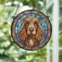 Cocker Working Brown Stained Glass Effect Suncatcher, thumbnail 5 of 6