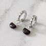 The Orb Garnet January Birthstone Earrings, Silver, thumbnail 1 of 4