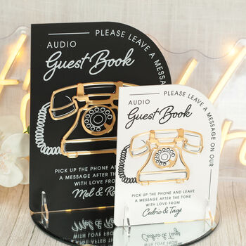 Modern Arch Audio Telephone Guest Book Sign, 2 of 9