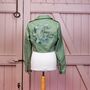 To The Moon And Back Sage Green Biker Jacket, thumbnail 8 of 12