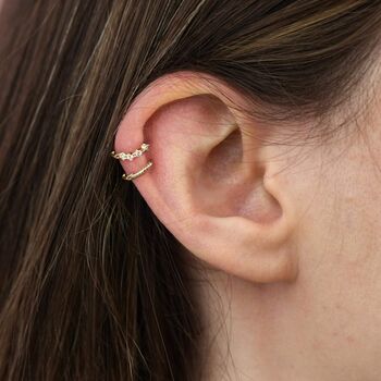 9ct Solid Gold Twist Helix Hoop Earring, 2 of 5