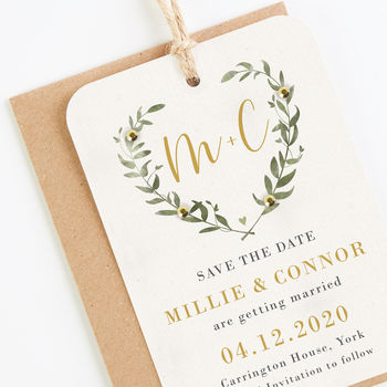 Greenery Botanical Save The Date Tag, 2 of 5