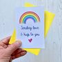 Sending Love And Hugs Rainbow Card, thumbnail 1 of 2
