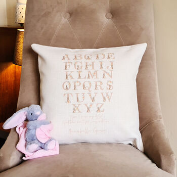 Personalised Bunny Alphabet Learning Cushion, 3 of 4
