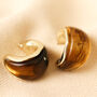 Small Amber Resin Hoop Earrings In Gold Plating, thumbnail 2 of 3