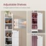 Slim Bathroom Floor Storage Cabinet Adjustable Shelves, thumbnail 4 of 7