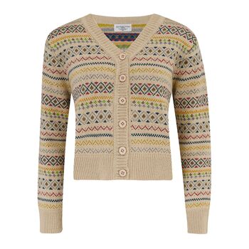 Bloomsbury Fair Isle Cardigan 1940s Style Knitwear, 2 of 4
