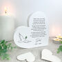 Personalised Happy Heavenly Father's Day White Freestanding Heart, thumbnail 2 of 4
