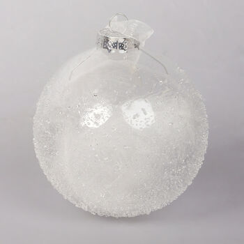 G Decor Large Glass Decoration With White Feathers, 4 of 5