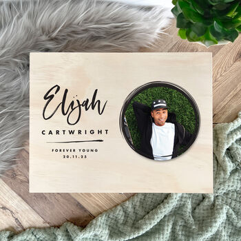 Personalised Modern Any Occasion Circle Photo Memory Box Five Sizes 16cm | 20cm | 26cm | 30cm | 36cm, 3 of 9