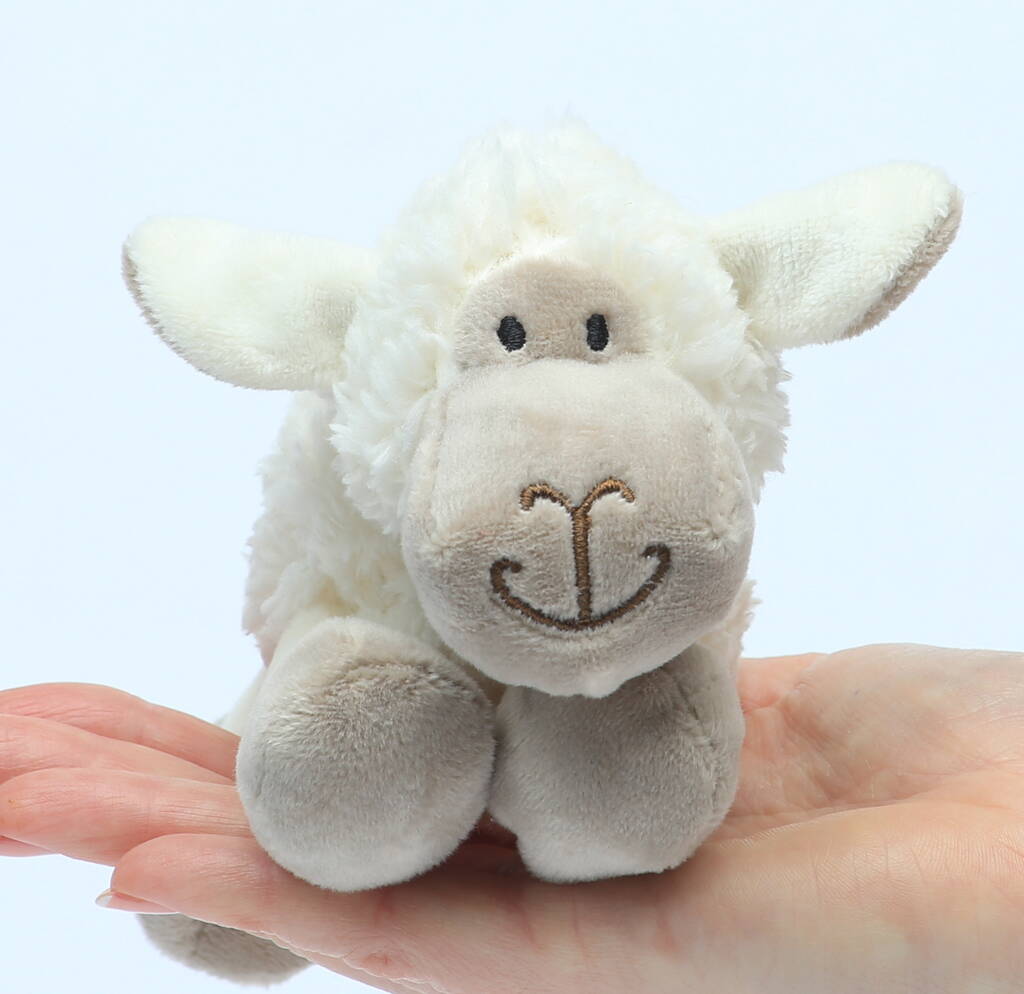 Image of Lamb Mini Toy White With Engraved Happy Birthday Tag