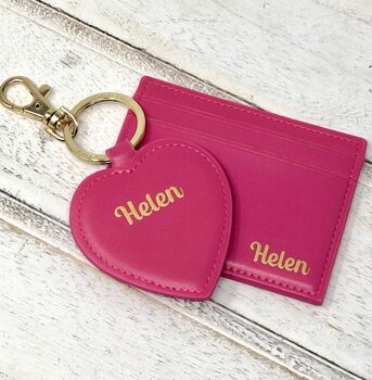 Personalised Card Holder And/Or Heart Keyring, 4 of 9
