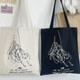 Canvas Abstract Cat Tote Bag For Friends, thumbnail 3 of 6