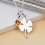 Personalised Lucky Clover Silver Charm Necklace, thumbnail 4 of 8