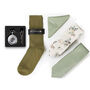 Mens Luxury Plain Pastel Green Tie Gift Box Set, thumbnail 2 of 4