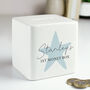 Personalised Baby Boys First Money Box, thumbnail 1 of 6