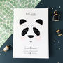 Personalised Panda Baby Birth Print, thumbnail 1 of 3
