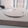 Sterling Silver Bark Textured Cuff Bangle, thumbnail 4 of 5