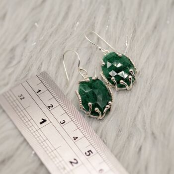 Green Aventurine Sterling Silver Earrings, 2 of 6