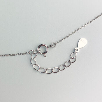 Sterling Silver Pink Crystal Heart Pendant Necklace, 5 of 6