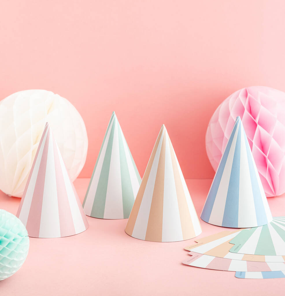 Pastel Stripy Party Hats, 1 of 5