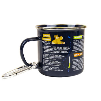 Survival Guide 500ml Enamel Mug With Carabiner Hook, 3 of 4
