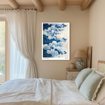 Blue Wave Japanese Yasuragi Art Print, 3 of 3