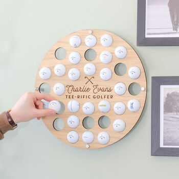 Personalised Golf Ball Wall Art Collecter For The Home, 6 of 8