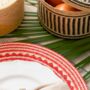 Woven Natural Straw Red Round Placemats, thumbnail 6 of 8