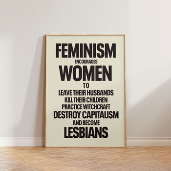 Retro Funny Feminist Wall Art Print, 3 of 8