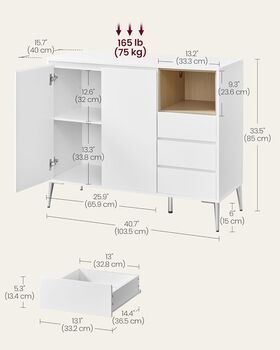 Sideboard Modern Storage Cabinet Living Room Kitchen, 2 of 6
