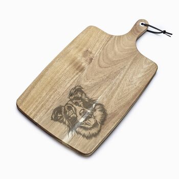 Personalised Border Collie Engraved Acacia Serving Board, 2 of 2