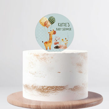 Giraffe Baby Shower Cake Topper Personalised, 3 of 5