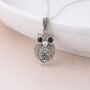 Personalised Sterling Silver Marcasite Owl Pendant Necklace, thumbnail 1 of 8