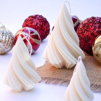 Trio Of Swirl Christmas Trees Candle Set, 2 of 7
