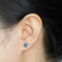 Raw Sapphire Stud Earrings In Sterling Silver, thumbnail 3 of 3