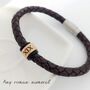Personalised Braided Leather Bracelet With Engraved Rings – Christmas Gifts For Men, thumbnail 5 of 9