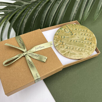Green Round Nanny Ceramic Coaster, 7 of 12