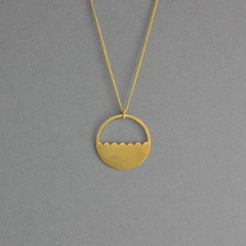 Scalloped Semi Circle Necklace, 3 of 7