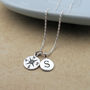 Compass And Initial Sterling Silver Necklace, thumbnail 4 of 7
