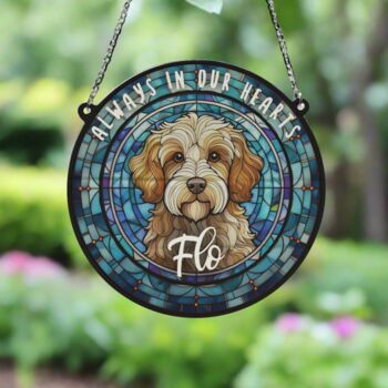 Cavapoo Brown And White Memorial Suncatcher, 6 of 6