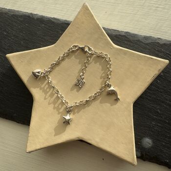 Girls Necklace Sterling Silver Heart Star Butterfly Or Dolphin, 6 of 6