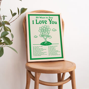 'I Love You' Retro Typographic Art Print, 5 of 9
